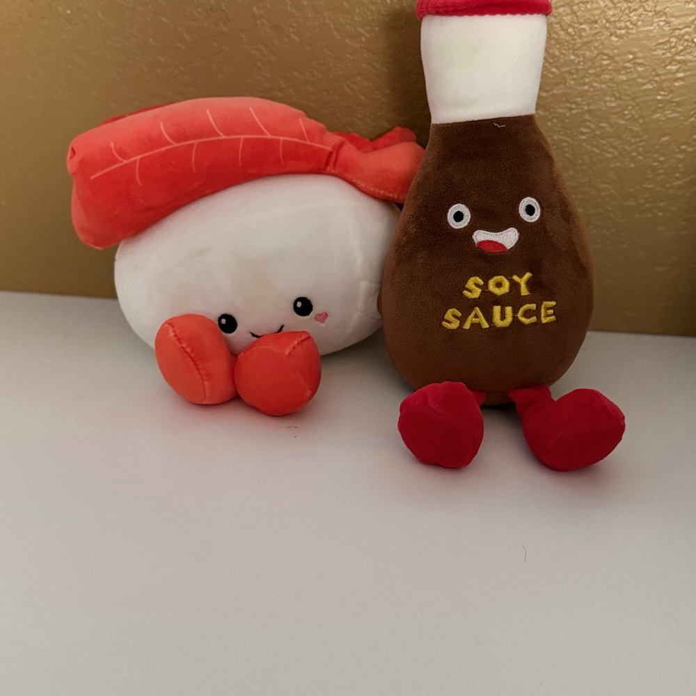 Cute Sushi and Soy Sauce Plush Set